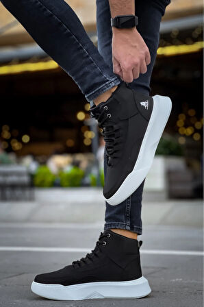 Arda  BA0318 Bağcıklı Erkek Yüksek Taban Beyaz Taban Spor Bot