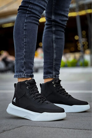 Arda  BA0318 Bağcıklı Erkek Yüksek Taban Beyaz Taban Spor Bot