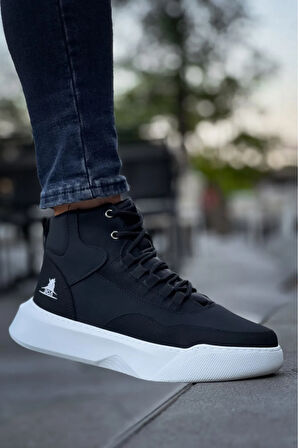 Arda  BA0318 Bağcıklı Erkek Yüksek Taban Beyaz Taban Spor Bot