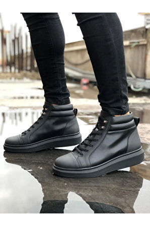 Arda  SLW202 Toronto Bağcıklı Cilt Erkek Spor Bot ST Siyah