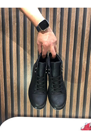 Arda  SLW202 Toronto Bağcıklı Cilt Erkek Spor Bot ST Siyah