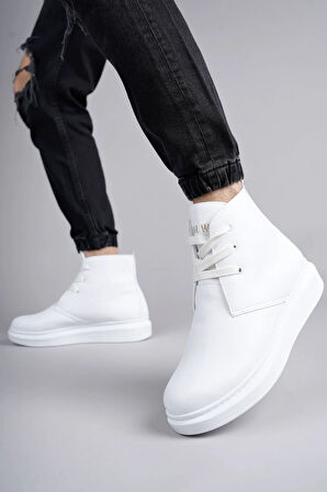 Arda  SLW207 Oslo Bağcıklı Cilt Erkek Günlük Spor Bot BT Beyaz