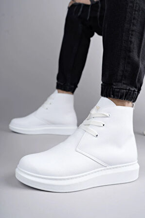 Arda  SLW207 Oslo Bağcıklı Cilt Erkek Günlük Spor Bot BT Beyaz