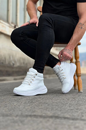 Arda  Wagoon WG035 Beyaz Yüksek Taban Yarım Bilek Bot