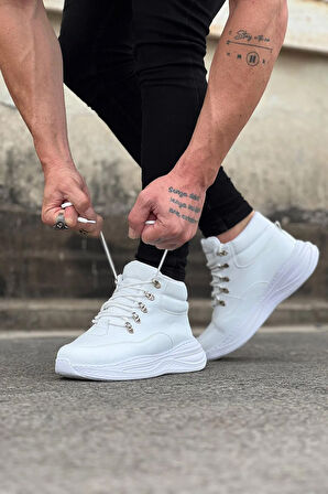 Arda  Wagoon WG035 Beyaz Yüksek Taban Yarım Bilek Bot