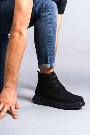 Arda  SLW204 Franca Bağcıklı Süet Erkek Spor Bot ST Siyah