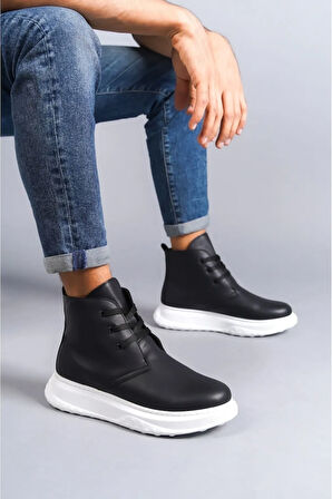 Arda  SLW204 Franca Bağcıklı Cilt Erkek Spor Bot BT Siyah