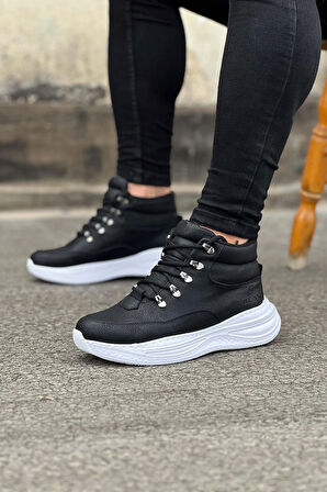 Arda  Wagoon WG035 Siyah Cilt Yüksek Taban Yarım Bilek Bot