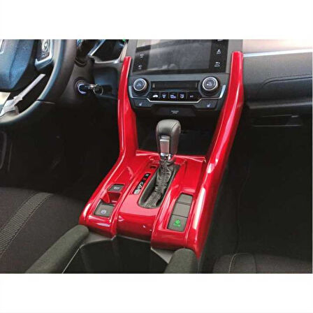 Honda Civic Fc5 2016-2020 Yeni Stil Vites Konsol Kaplama - Kırmızı