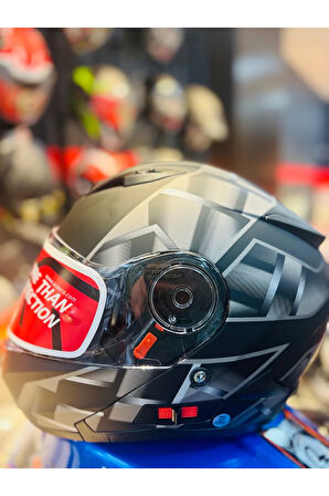 FF-868 SPACE FULLFACE MOTOSİKLET KASKI (SİYAH-GRİ)