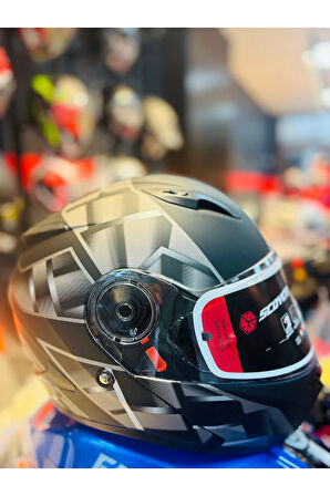 FF-868 SPACE FULLFACE MOTOSİKLET KASKI (SİYAH-GRİ)