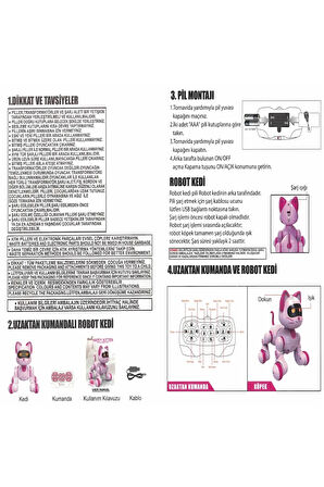 Uzaktan Kumandalı Şarjlı Akıllı Kedi Interaktif Eğitici Ve Eğlendirici Robot Oyuncak Kumandalı Kedi