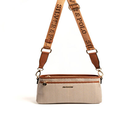 Silver Polo  Kadın Çapraz Çanta 1184-46751 SILVER POLO ÇAPRAZ Kadın ÇANTASI M132 BEJ-MAT TABA