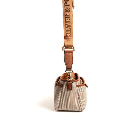 Silver Polo  Kadın Çapraz Çanta 1184-46751 SILVER POLO ÇAPRAZ Kadın ÇANTASI M132 BEJ-MAT TABA