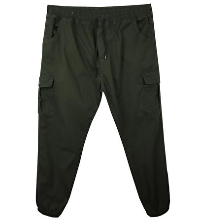 Kargo Cepli Büyük Beden Likralı Jogger Pantolon