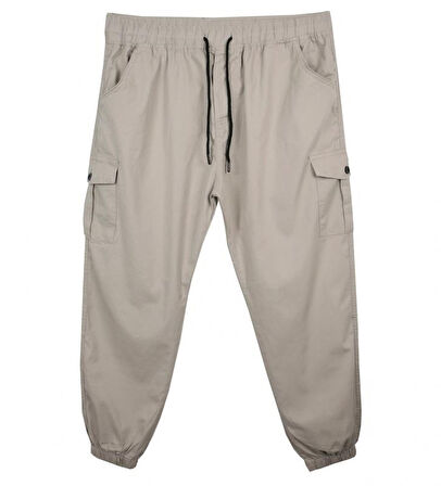 Kargo Cepli Büyük Beden Likralı Jogger Pantolon