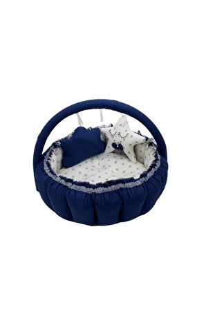 Lacivertyıldızlı Tasarım Lüx Babynest Oyun Minderi Oyuncak Aparat Set