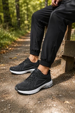 Kraken Erkek Günlük Spor Ayakkabı Rahat Tabanlı Sneaker - Siyah