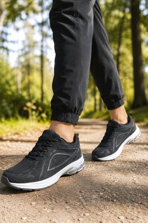 Kraken Erkek Günlük Spor Ayakkabı Rahat Tabanlı Sneaker - Siyah