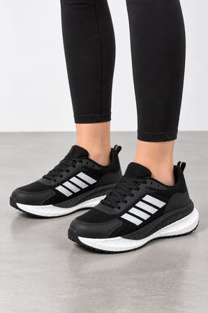 Void Kadın Bağcıklı Günlük Sneaker Spor Ayakkabı - Siyah