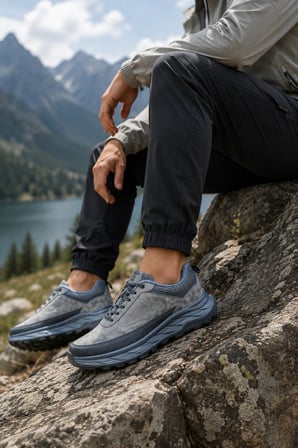 Kestrel Erkek Ortopedik Destekli Rahat Hafif Tabanlı Yürüyüş Sneaker Füme-Siyah