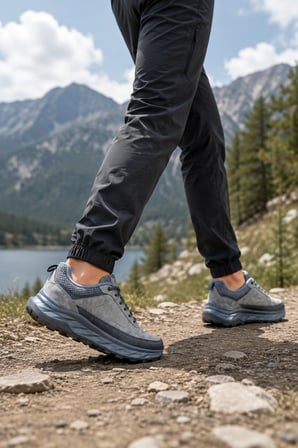 Kestrel Erkek Ortopedik Destekli Rahat Hafif Tabanlı Yürüyüş Sneaker Füme-Siyah