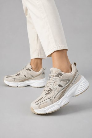 Mirage Kadın Günlük Rahat Bağcıklı Suni Deri Sneaker Spor Ayakkabı - Bej