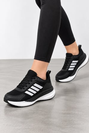 Void Kadın Bağcıklı Günlük Sneaker Spor Ayakkabı - Siyah