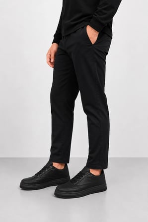 Gece Erkek Bağcıklı Günlük Sneaker Spor Ayakkabı - Siyah