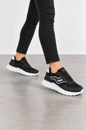 Glyph Kadın Günlük Sneaker Spor Ayakkabı Siyah-Beyaz