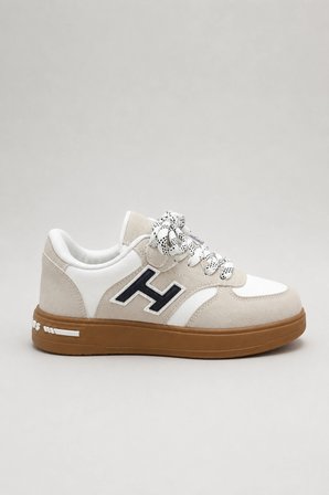Dash Çocuk Günlük Spor Ayakkabı Bağcıklı Rahat Tabanlı Şık Sneaker - Beyaz