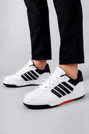 Porto Erkek Casual Spor Ayakkabı Rahat Tabanlı Günlük Kullanım Sneaker Beyaz-Lacivert
