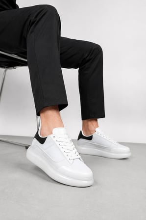 Palermo Erkek Kalın Taban Sneaker – Modern Günlük Spor Ayakkabı - Beyaz