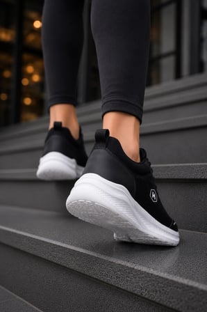 Nova Air Kadın Günlük Yürüyüş ve Spor Ayakkabı Hafif Sneaker - Siyah-Beyaz