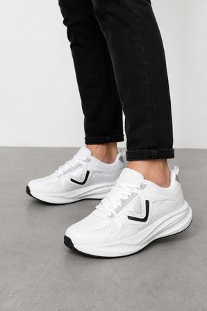 Chromat Erkek Hafif Köpük Taban Spor Ayakkabı – Rahat ve Konforlu Günlük Sneaker - Beyaz