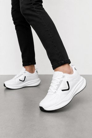 Chromat Erkek Hafif Köpük Taban Spor Ayakkabı – Rahat ve Konforlu Günlük Sneaker - Beyaz