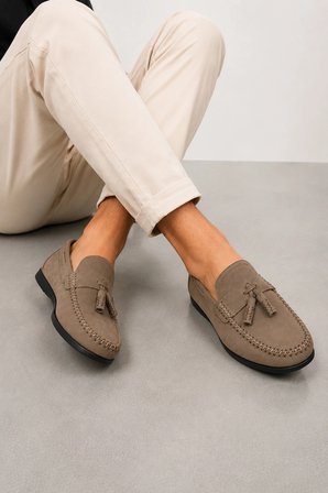 Benji Erkek İç Dış Hakiki Deri Loafer Ayakkabı - Kum Beji