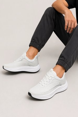 Zephyr Erkek Günlük Spor Ayakkabı – Hafif ve Konforlu Yürüyüş Sneaker - Beyaz