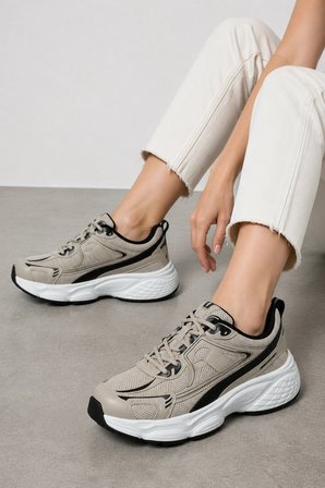 Milo Kadın Spor Ayakkabı - Ultra Rahat Köpük Tabanlı Günlük Sneaker - Bej