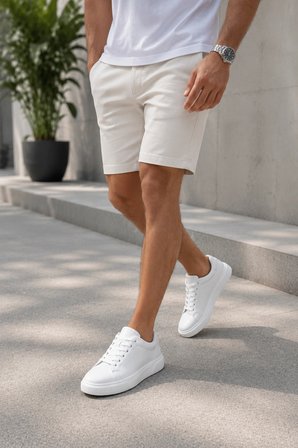 Laviathan Erkek Günlük Bağcıklı Spor Ayakkabı Sneaker Rahat ve Şık Tasarım - Beyaz