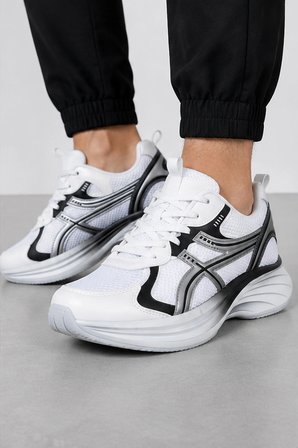 Titan Erkek Günlük Spor Ayakkabı – Rahat Tabanlı Hafif Sneaker Beyaz-Gümüş