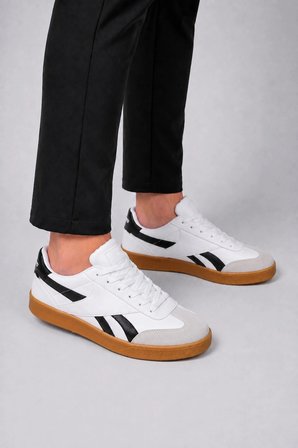 Jetta Erkek Casual Sneaker Kauçuk Taban - Beyaz-Siyah-Taba