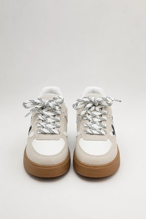 Dash Çocuk Günlük Spor Ayakkabı Bağcıklı Rahat Tabanlı Şık Sneaker - Beyaz