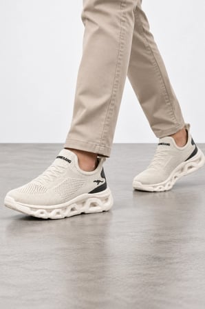 Bonita Erkek Bağcıksız Triko Günlük Sneaker Ayakkabı - Bej