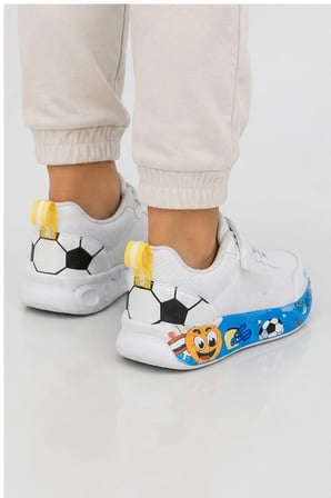 Velto Çocuk Desenli Taban Günlük Spor Ayakkabı – Rahat ve Sportif Sneaker - Beyaz