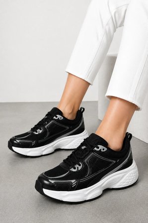 Milo Kadın Spor Ayakkabı - Ultra Rahat Köpük Tabanlı Günlük Sneaker - Siyah