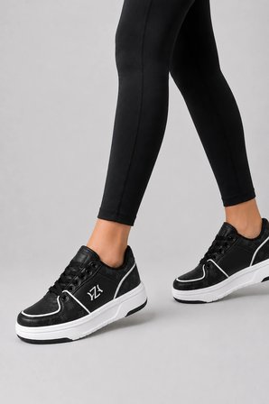 Prometheus Kadın Günlük Rahat Bağcıklı Sneaker Spor Ayakkabı - Siyah
