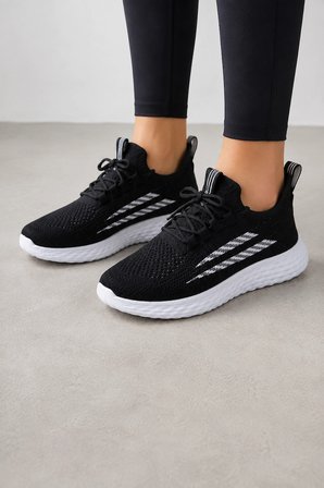 Kai Unisex Günlük Spor Ayakkabı – Hafif ve Esnek Tabanlı Sneaker - Siyah