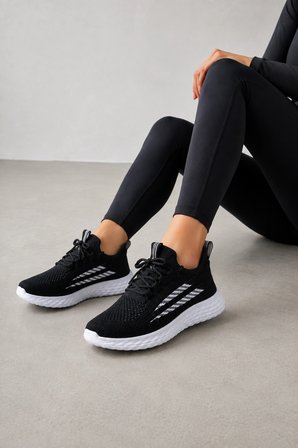 Kai Unisex Günlük Spor Ayakkabı – Hafif ve Esnek Tabanlı Sneaker - Siyah