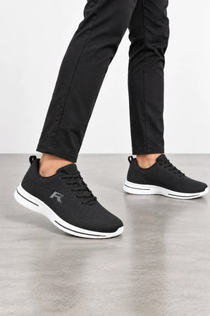 Rene Erkek Bağcıklı Günlük Sneaker Ayakkabı - Siyah